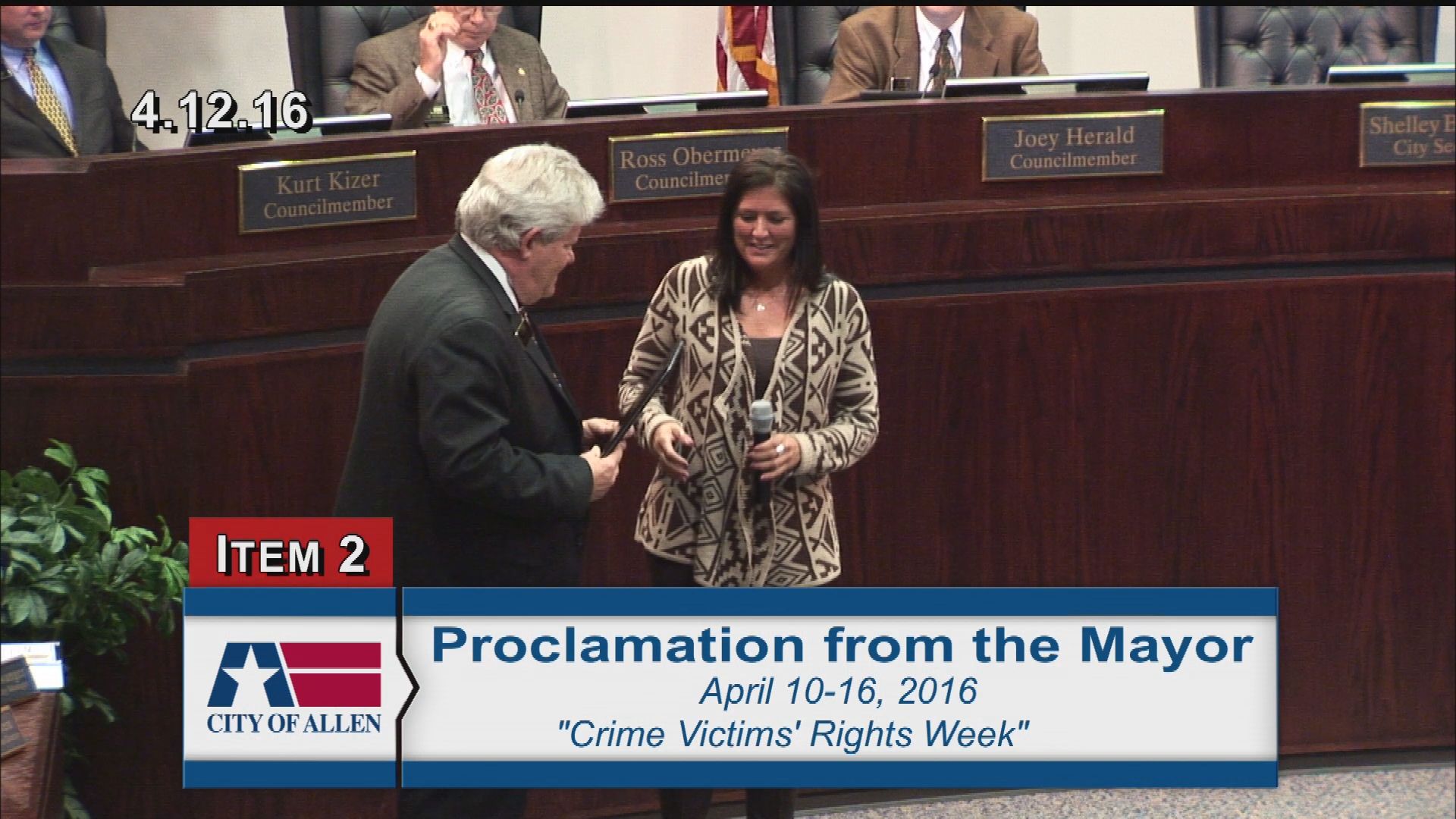 Thumbnail image for Allen Council Meeting 4-12-16