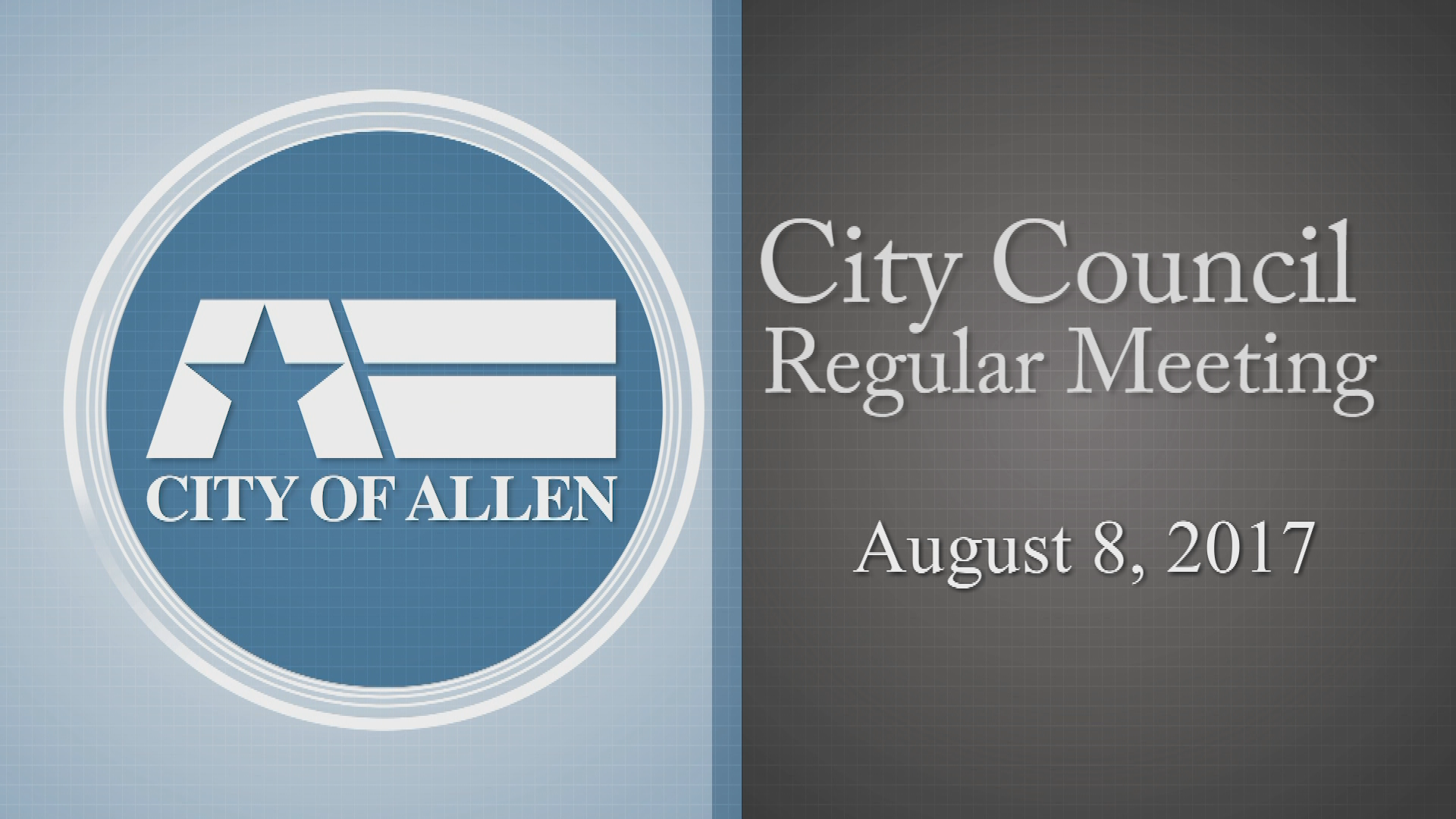 Thumbnail image for Allen City Council Meeting (8-9-2017)